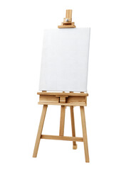 Simple wooden easel with blank canvas (1)