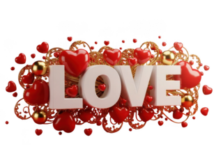 Celebration of love isolated on transparent background