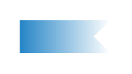 Blue gradient swallowtail banner graphic element for marketing promotions and web headers isolated on white