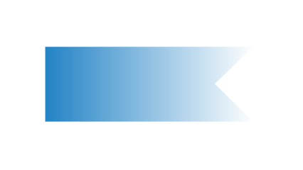 Blue gradient swallowtail banner graphic element for marketing promotions and web headers isolated on white