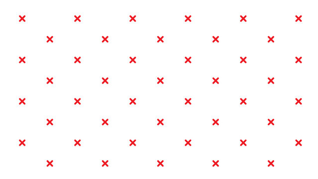Seamless pattern of small red crosses or x shapes on a white background for minimalist print and web design - Powered by Adobe
