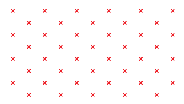 Seamless pattern of small red crosses or x shapes on a white background for minimalist print and web design - Powered by Adobe