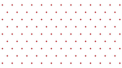 Vibrant repeating pattern of red four-pointed spark symbols on a white background for festive graphics