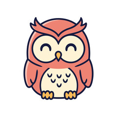 Fototapeta premium Adorable Cartoon Owl Vector Illustration