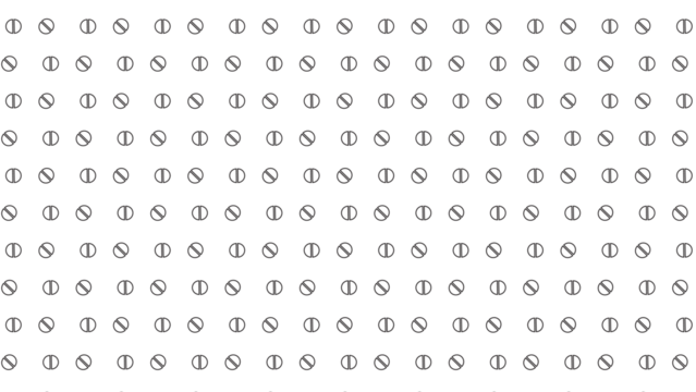 Minimalist graphic pattern of black split circle symbols with vertical lines on a white background - Powered by Adobe