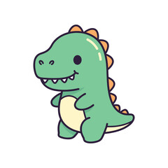 Obraz premium Adorable Cartoon Dinosaur Illustration