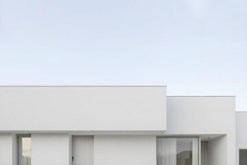 Modern house architecture  top portion shot with clear sky