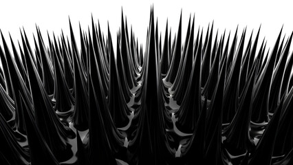 Hypnotic ferrofluid animation with sharp, alien spikes, shiny and high-contrast on white. Ideal for science, tech, abstract art, education, futuristic marketing, event intros, Halloween designs.
