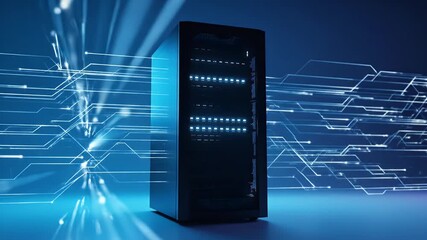 Server Room Technology Data Center Network Infrastructure IT Solutions Cloud Computing Digital Transformation Cybersecurity Business Analytics Big Data Processing Modern Tech Innovation Future - Powered by Adobe