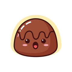 Cute Cartoon Chocolate Truffle Illustration