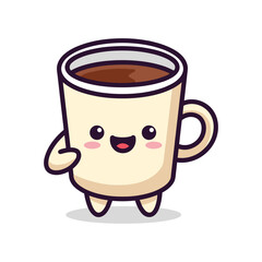 Cuddly Coffee Mug Cartoon Character Illustration