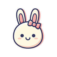 Obraz premium Adorable Cartoon Bunny Head Illustration