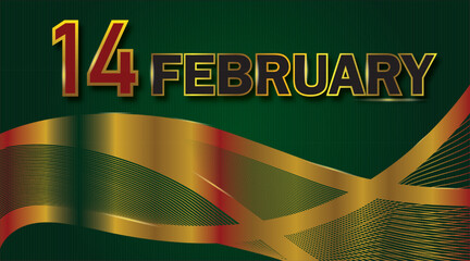 14 February elegant valentine&rsquo;s day luxury background design.