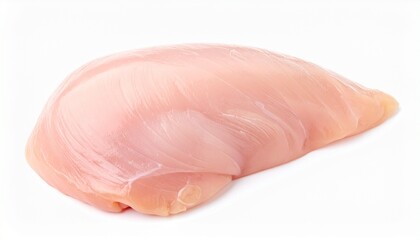 Raw Boneless Skinless Chicken Breast on White Background Highlighting Freshness, Texture, and Culinary Versatility
