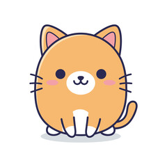 Obraz premium Adorable Cartoon Cat Illustration
