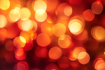 Soft Glowing Warm Red and Orange Blurry Circular Light Bokeh Background