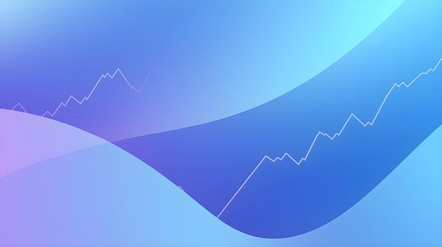 Abstract Market Growth Graph with Blue and Purple Waves
