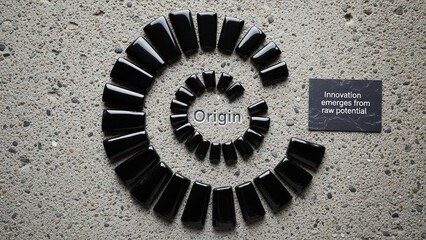 Black Nails Arranged in a Spiral Design