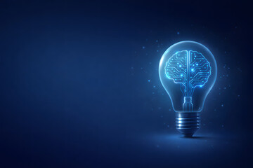 technology light bulb on dark background