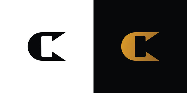 Modern and unique letter CK initials logo design