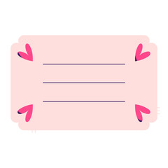 Romantic vector background with soft pink frame, heart decorations and space for text. Perfect for Valentine's Day cards, love messages, invitations, banners and social media designs