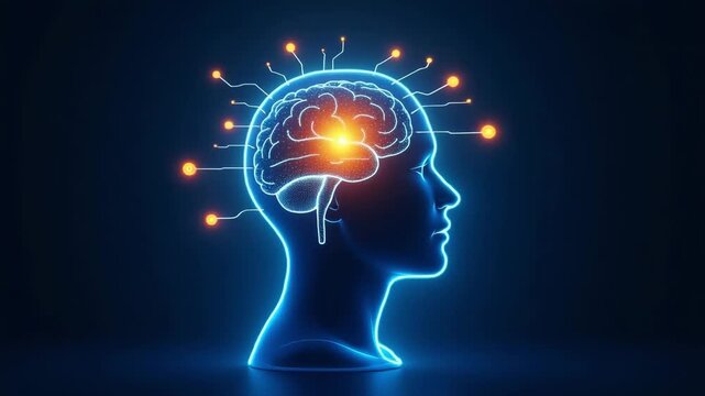 human head with light bulb inside