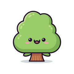 Fototapeta premium Cute Cartoon Tree Character Illustration