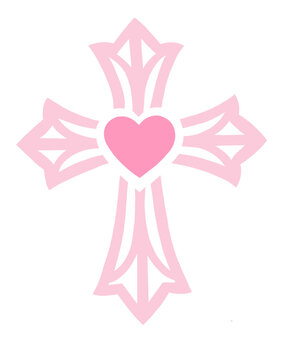 Cruz pink coraz&oacute;n.