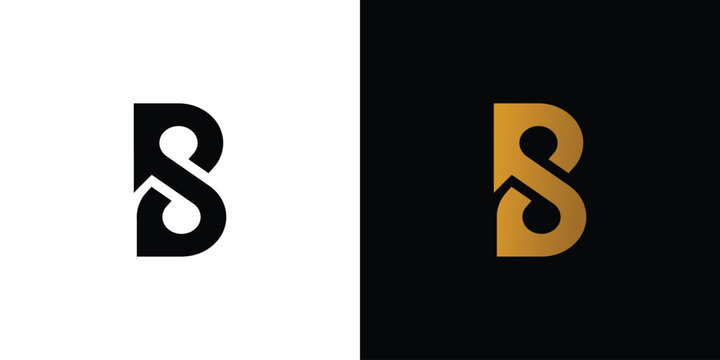 Unique and modern  BS initials logo design