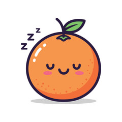 Obraz premium Sleeping Orange Cartoon Character Illustration