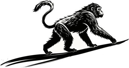 Black Gorilla Painted in Expressive Brushstroke