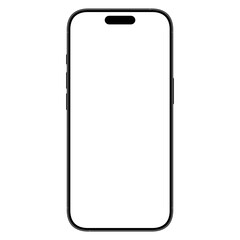 Fototapeta na wymiar Black smartphone mockup template without background. PNG. No background. Empty screen. Only frames. 