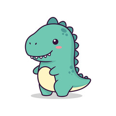 Cute Cartoon Dinosaur Illustration for Kids © Robiul