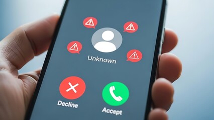 Receiving a suspicious call from unknown number on mobile phone
