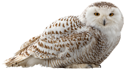 Snowy owl isolated on a white background