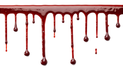 Blood drips isolated on white background
