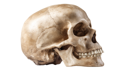 Human skull realistic isolated on a white background