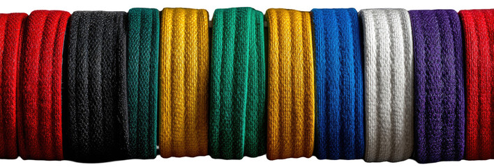 Rolled Fabric Swatches in Vibrant Colors