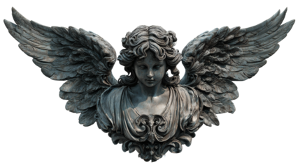 Guardian angel statue isolated on a white background