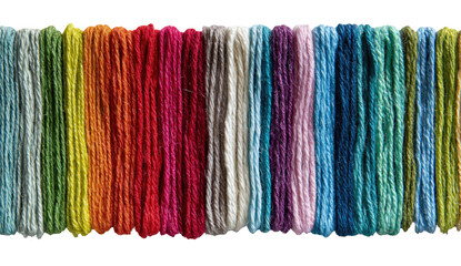 Colorful threads in neat rows
