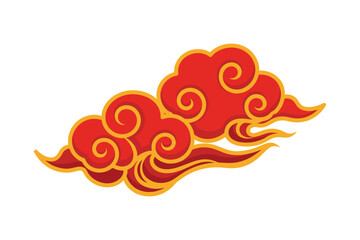 Chinese style clouds colorful vector art illustration