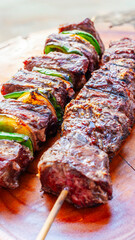 barbecue with meat skewers