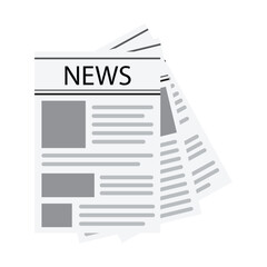 Newspaper News Icon Flat Illustration