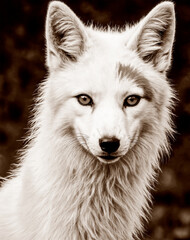 Obraz premium the wolf's gaze. Oil painting (Key Chroma)