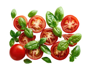Fresh tomato and basil slices