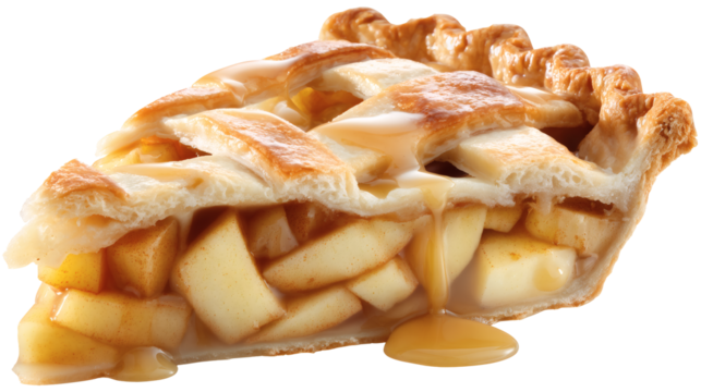 Apple pie slice isolated on a white background. - Powered by Adobe