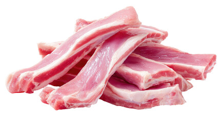 Fresh pork ribs, stacked and ready to cook