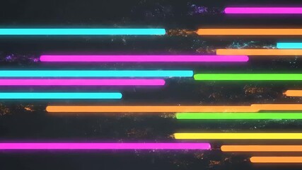 Glowing Neon Lines Abstract Motion Background Animation with Vibrant Colors