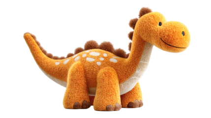 Dinosaur plush toy isolated on a white background