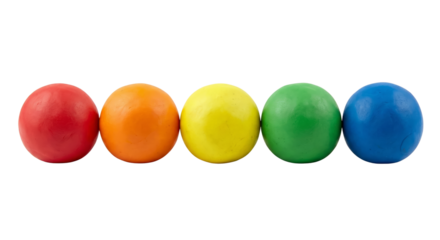 Colorful Spheres Lined Up - Red, Orange, Yellow, Green, Blue